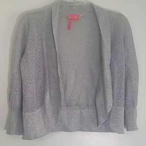Charlotte Tarantola silver metallic  bolero sweater Sz S